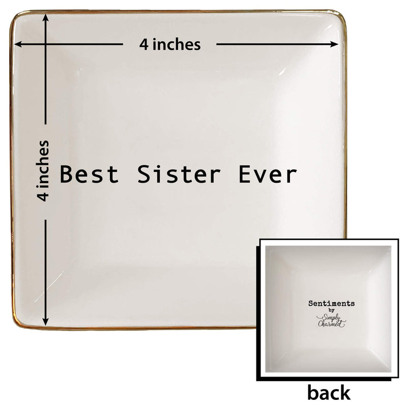 [Australia] - Best Sister Ever Gift | Jewelry Ring Holder | Elegant Trinket Tray or Dish by Simply Charmed 