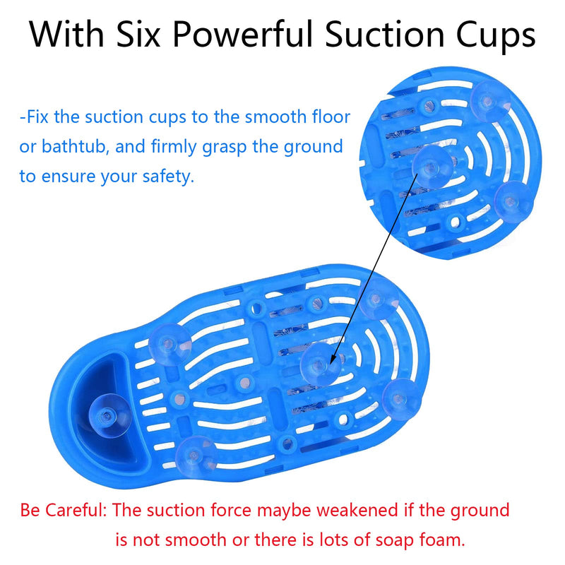 [Australia] - Magic Feet Cleaner, Xfaiz Blue Feet Cleaner Washer Brush Exfoliate Cleaner Bristle Slipper No Bending Foot Massager for Washer Shower Spa Massager Slippers (1),28.5*11.5cm 1 
