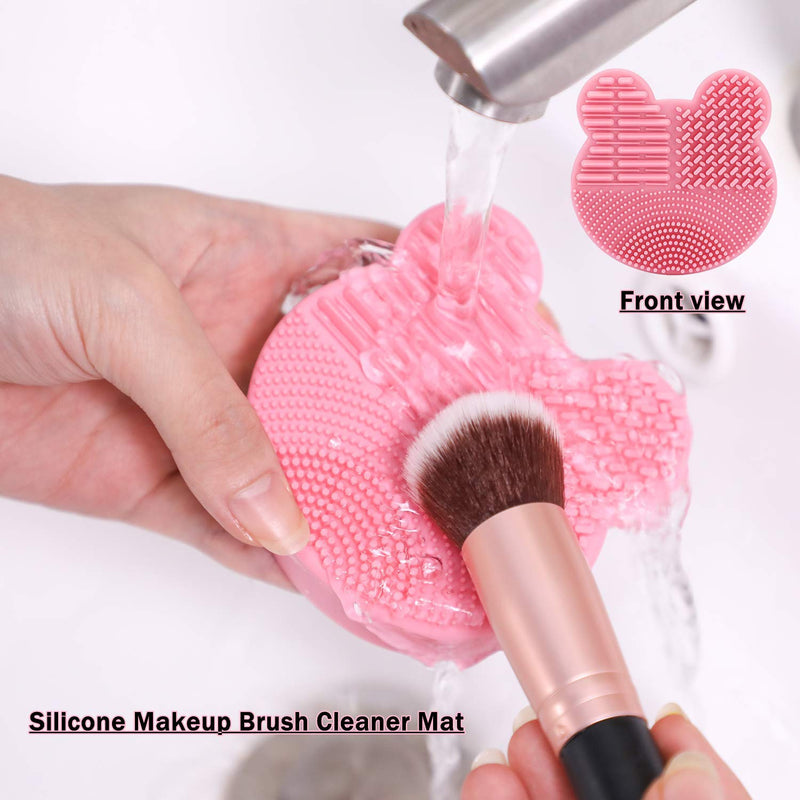 [Australia] - Makeup Brushes Cleaner, Color Removal Sponge and Brush Cleaner Mat 2 IN 1 Makeup Brush Cleaning Box Gifts for Women (Blue) Blue 