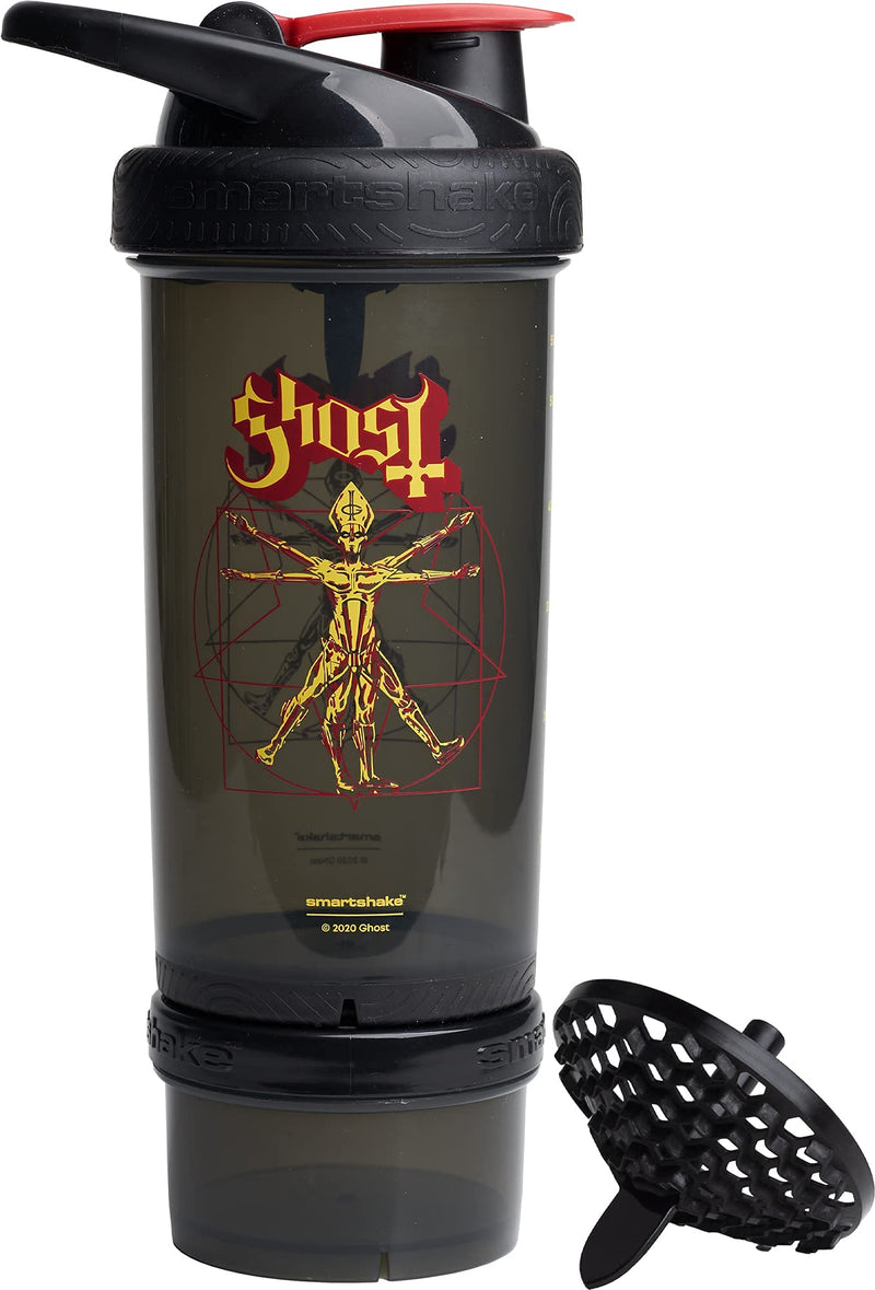 [Australia] - Smartshake Revive Ghost Protein Shaker With Storage – 750ml BPA Free Protein Shakes Bottle for Protein Powder Leakproof Shaker Cup 