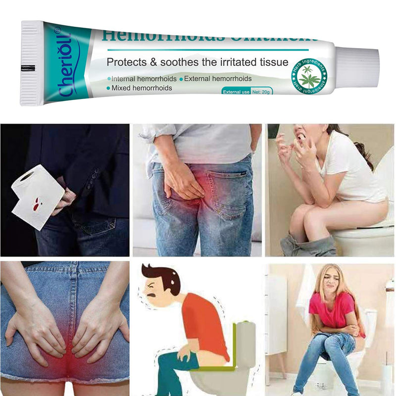 [Australia] - Hemorrhoid Cream, Hemorrhoids Ointment, Hemorrhoid Treatment, for Hemorrhoids Fissures, Natural Fast Pain Relief Cream, Naturally and Safely, 20g*4 (Assistant tub 8Pcs) 