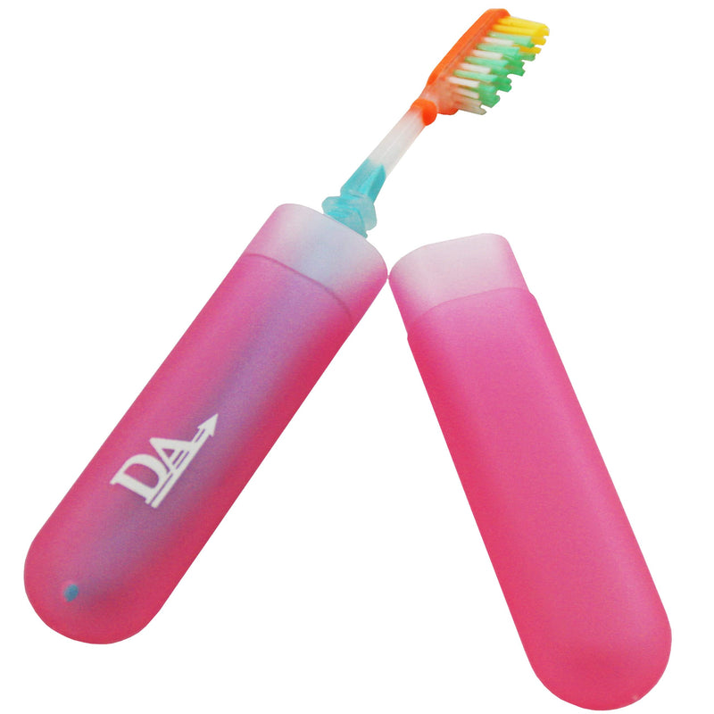 [Australia] - Dental Aesthetics 2 x Toothbrush Case Travel Cover ~ 1 Pink & 1 Blue 