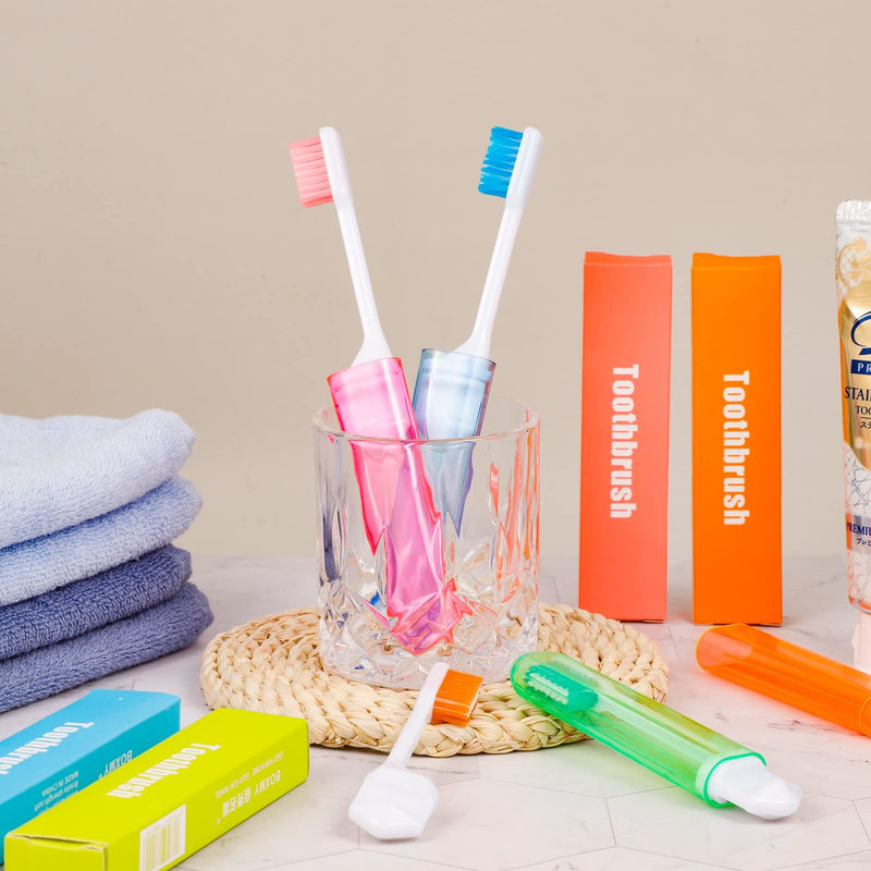 [Australia] - Xinzistar 4 Pieces Portable Soft Toothbrush Camping Toothbrush Travel Toothbrush Folding Travel Toothbrush for Adult Children Oral Care 