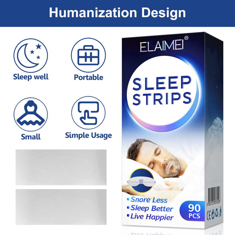 [Australia] - Mouth Tape for Sleeping, 90 Pcs Advanced Gentle Sleep Strips Better Nose Breathing, Sleep Tape for Your Mouth, Anti Snoring Mouth Tape for Snoring Relief and Sleeping Quality Improvement 