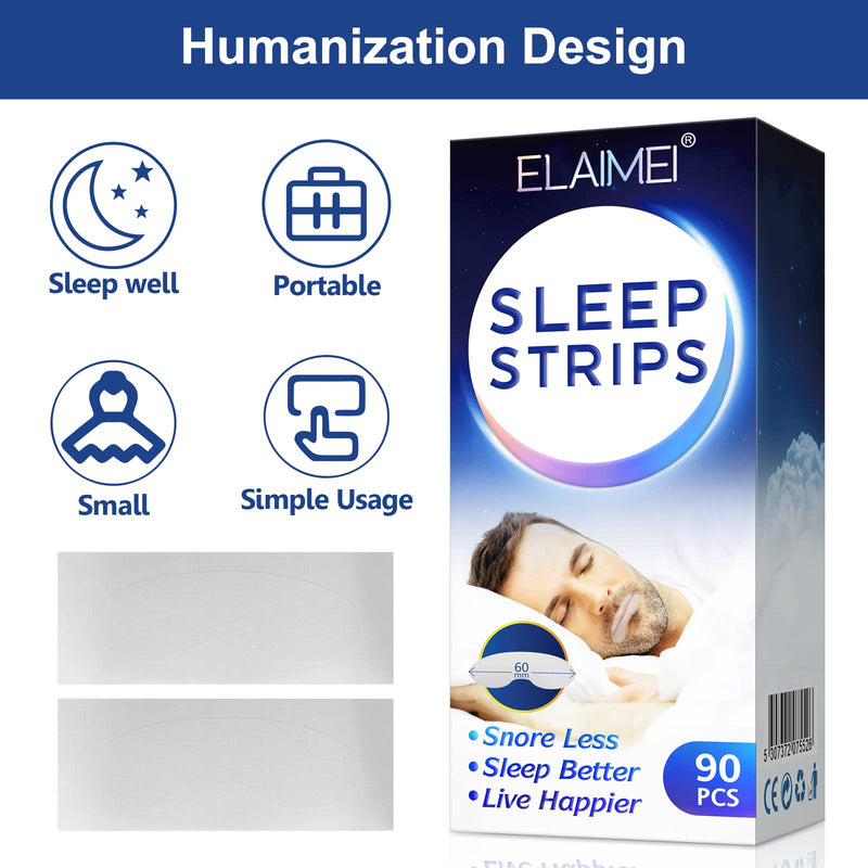 [Australia] - Mouth Tape for Sleeping 90 Pcs, Advanced Gentle Mouth Strips, Sleep Strips, for Better Nose Breathing, Improve Snoring, Drooling, Less Mouth Breathing, Improve Nighttime Sleeping 