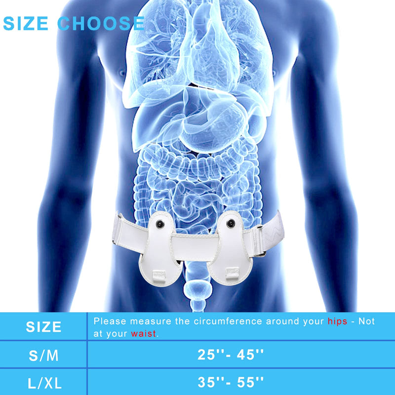 [Australia] - YongZan Inflated hernia belt, Inguinal Hernia Belt for Men and Women, Hernia Support Truss for Single/Double, Adjustable Waist Strap with a Waterdrop Shape Removable Cushion, Comfortable Materital. (M) Inflated hernia belt M 