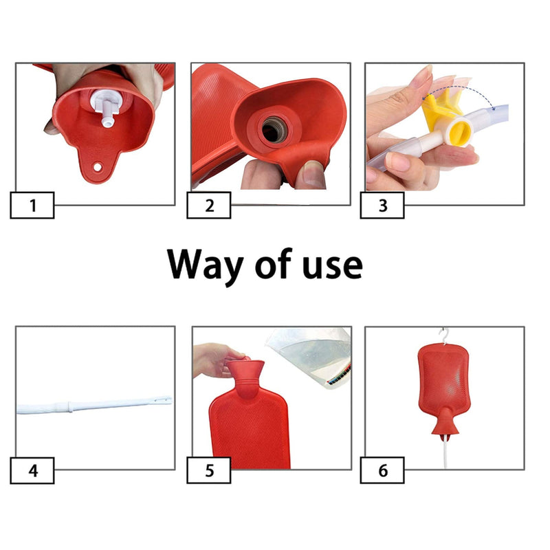 [Australia] - GNEGKLEAN Coffee Enema Bag Kit - 5.0ft Silicone Hose 2L Enemas at Home Water & Colon Detox Cleanse Kit 