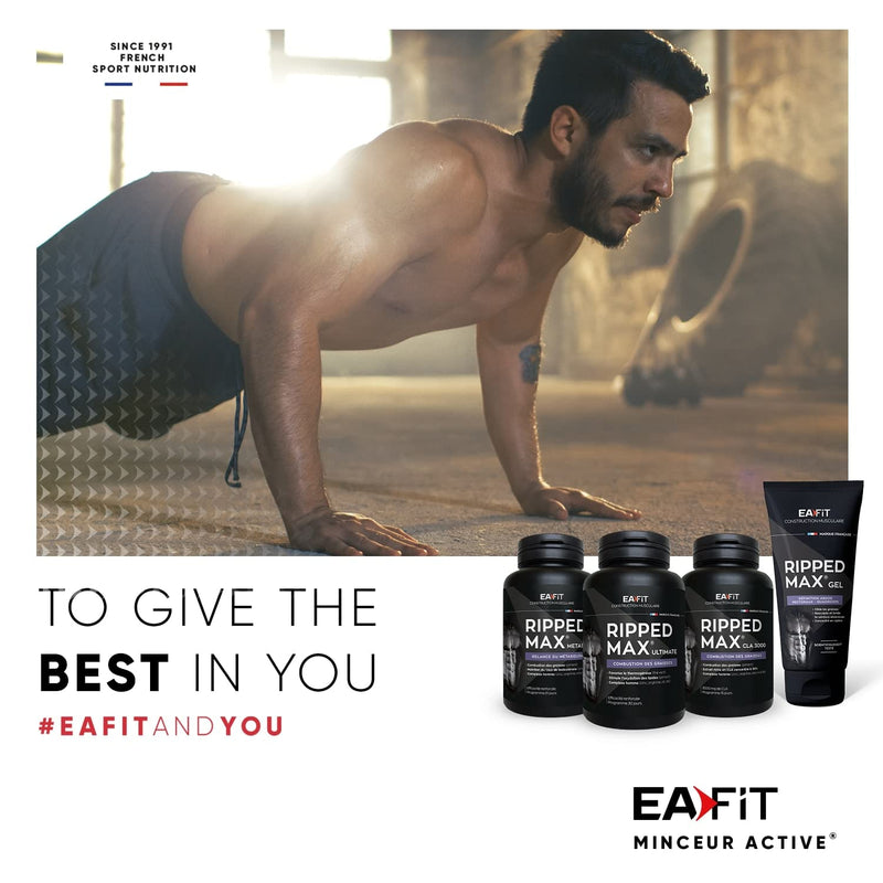 [Australia] - EAFIT Ripped Max Gel - 200ml - Defines abs, pectorals, & Quadriceps - Scientifically Tested - Sculpts & Tones - Burns Fat - Ice Cube Effect - Caffeine, Green Tea & Guarana - French Brand 
