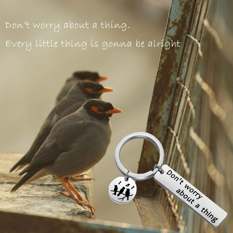 [Australia] - AKTAP Don't Worry About A Thing Keychain Three Little Birds Jewelry Encouragement Friendship Gifts Three Little Birds Keychain 