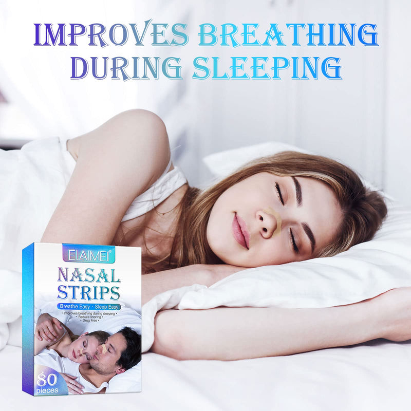 [Australia] - 80 Pieces Nasal Strips (66x19mm), Drug-Free Extra Strength Nose Strips for Breathing, Instantly Relieves Nasal Congestion, Helps Reduce Snoring, Improves Sleep, Clinically Proven 80 Pieces 