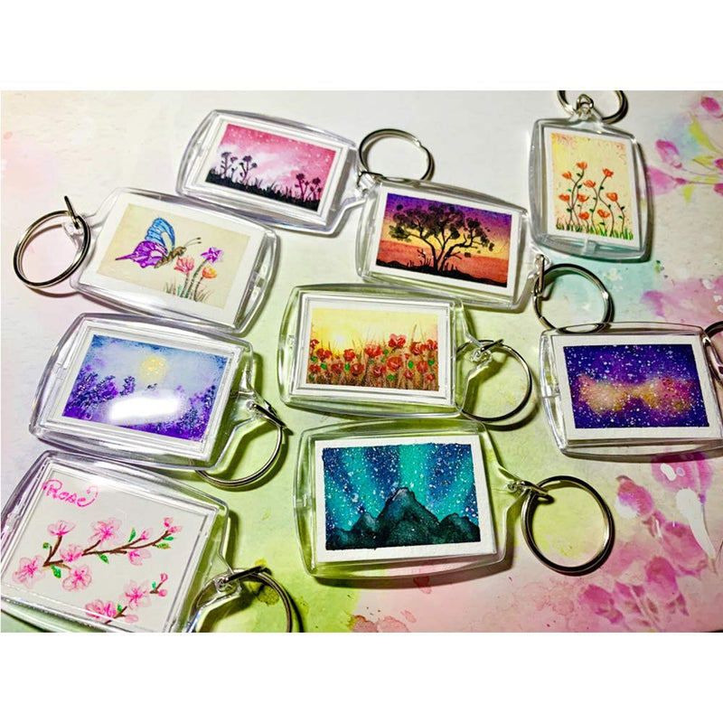 [Australia] - 30 Pcs Acrylic Photo Frame Keyrings,Picture Snap-in Keychains,Custom Personalized Insert Photo Acrylic Clear Blank Keyring Keychain for Men Women Gifts,(2.16 x 1.5 Inch) 