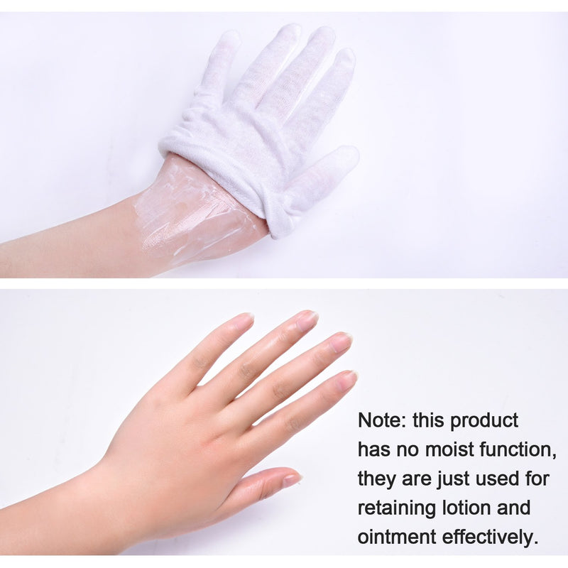 [Australia] - Mudder 6 Pairs Cosmetic Gloves Hand Spa Gloves for Moisturizing, White (M Size) Medium 