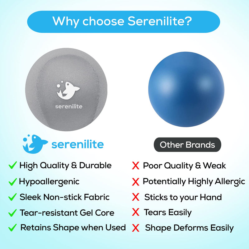 [Australia] - Serenilite Hand Therapy Exercise Stress Ball Bundle - Tri-Density Stress Balls & Grip Strengthening - Therapeutic Hand Mobility & Restoration Cloud, Sea Breeze, Titanium Set 