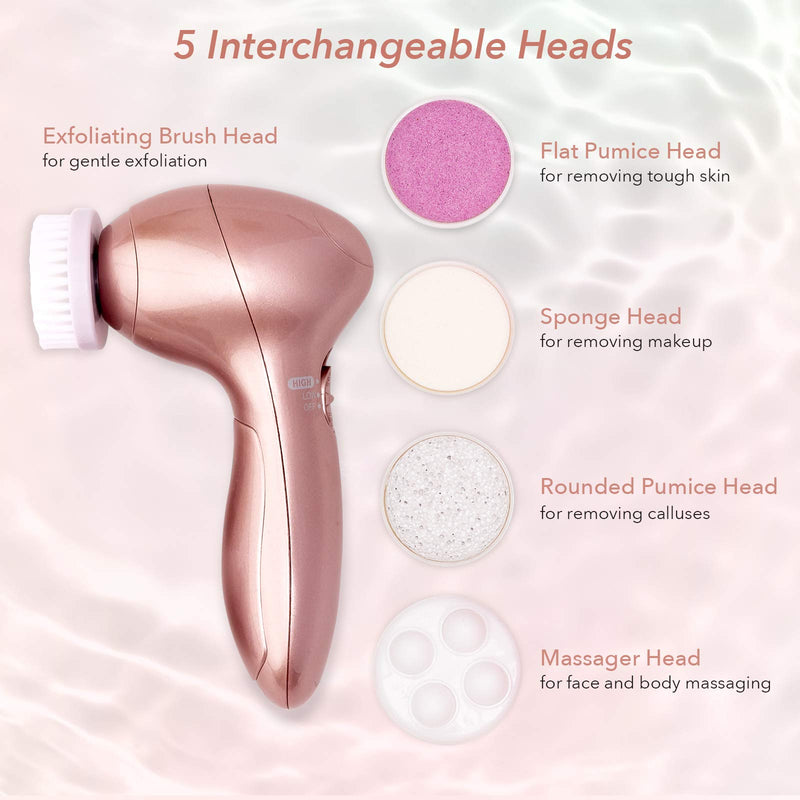 [Australia] - Zoë Ayla Facial Cleansing Brush with Interchangeable Heads (Rose Gold) Rose Gold 