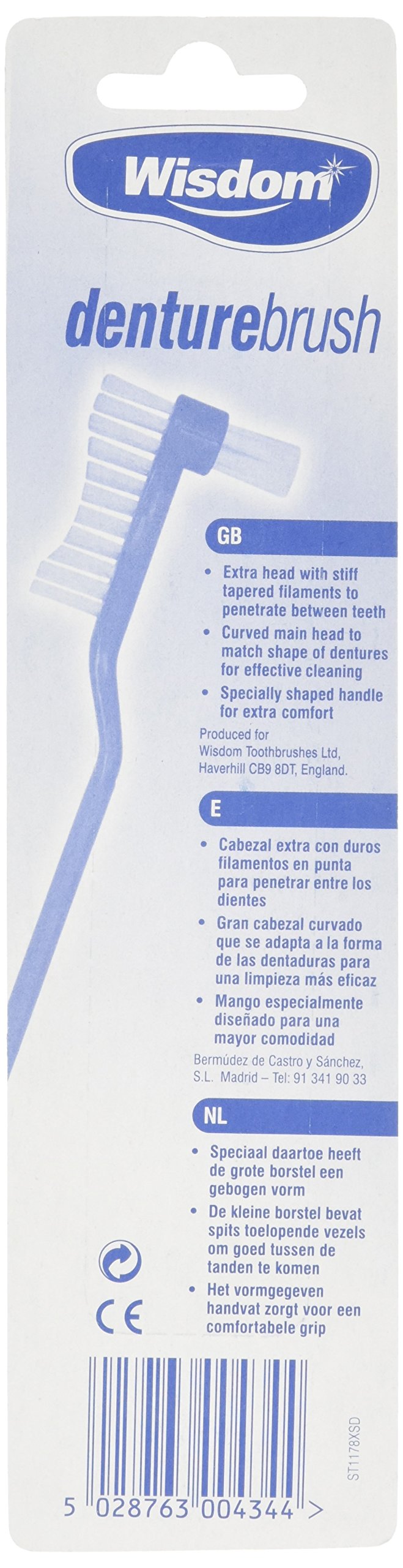 [Australia] - Wisdom Denture Brush, Pack of 4 1 Count (Pack of 4) 