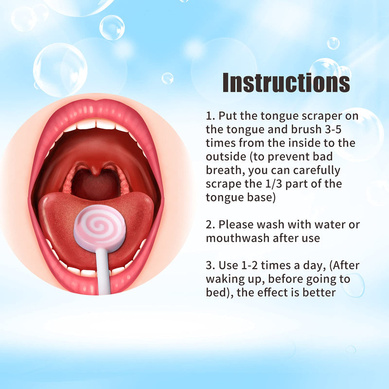 [Australia] - Kids Tongue Cleaner Brush -Lollipop Shape Tongue Scraper for Toddler Children Pink,Sky Blue (2 Packs) 2 Packs 
