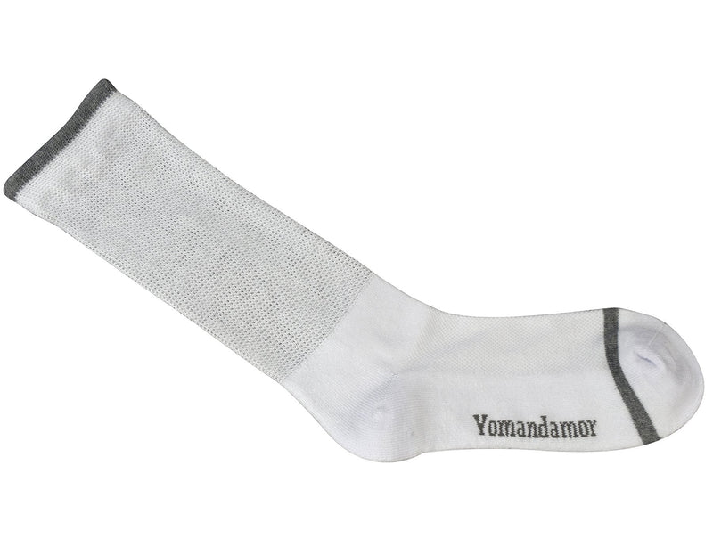 [Australia] - Yomandamor Men's 4 Pairs Bamboo Diabetic Crew Socks with Seamless Toe and Cushion Sole 10-13 4 Pairs White 
