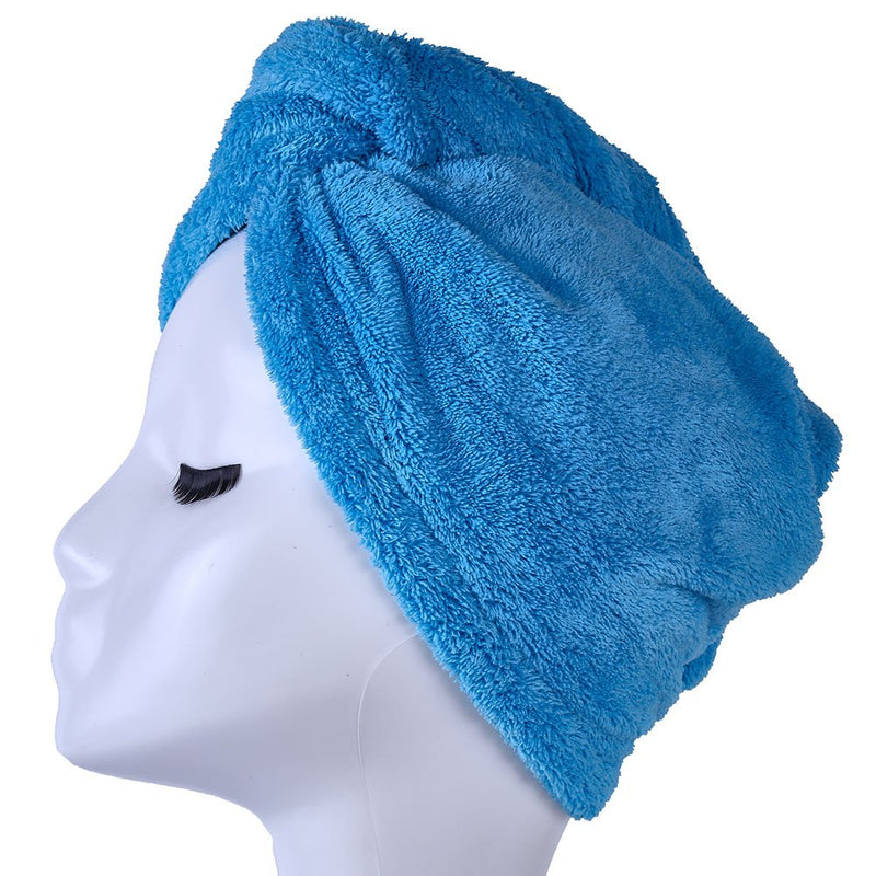 [Australia] - YYXR Microfiber Quick Drying Hair Towel Wrap - Super Absorbent Drastically Reduce Hair Drying Time Blue 