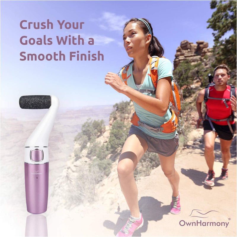 [Australia] - Own Harmony Professional Pedi Foot Care for Women: Rechargeable Pedicure Tools and Callus Remover for Feet Electric - Electronic Foot File Sander - Best for Hard Dry, Dead, Cracked Skin (3 Rollers) Satin Rose 