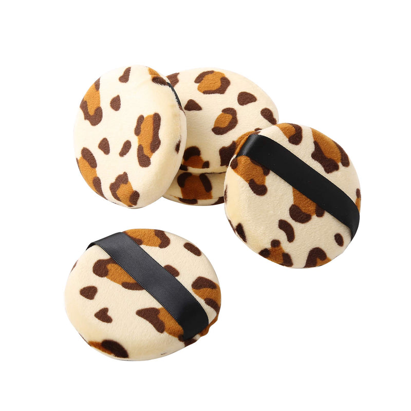 [Australia] - Leopard print Sponge 10 Pcs Makeup Puff Powder Smooth Puff The Most Suitable Gift (8018MM) 80*18MM 