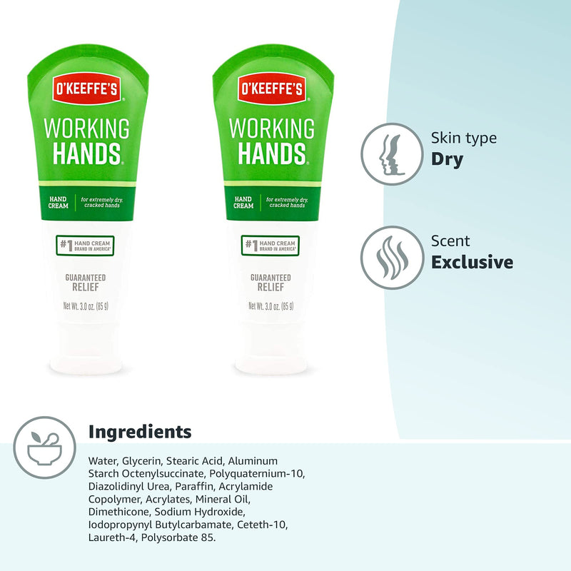 [Australia] - O'Keeffe's Working Hands Hand Cream, 3 Ounce Tube, (Pack of 2) 2 Pack 