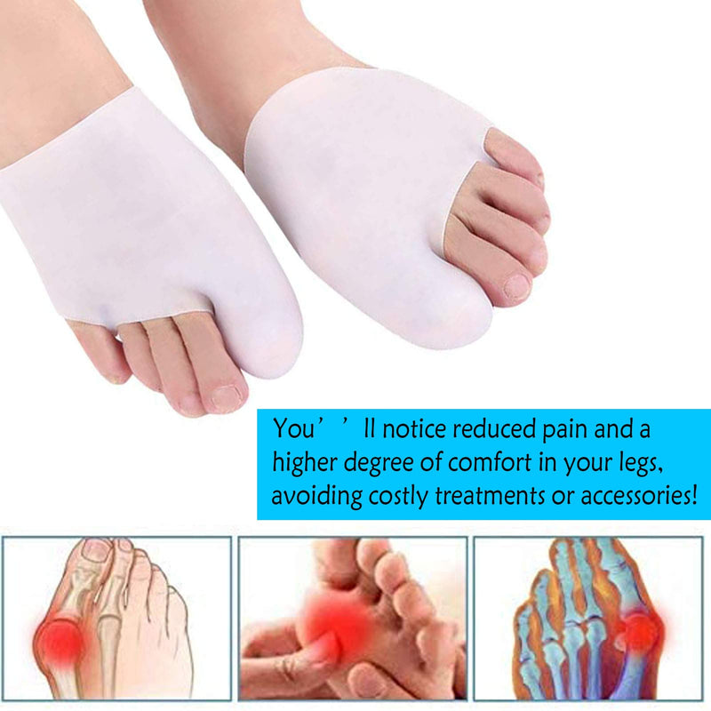 [Australia] - Reppkyh Gel Bunion Protector Shield- 6 Pack Silicone Bunion Sleeve, Bunion Cushions Bunion Guard for Big Toe, Relieve Foot Pain from Friction, Rubbing and Pressure White Big Toe 