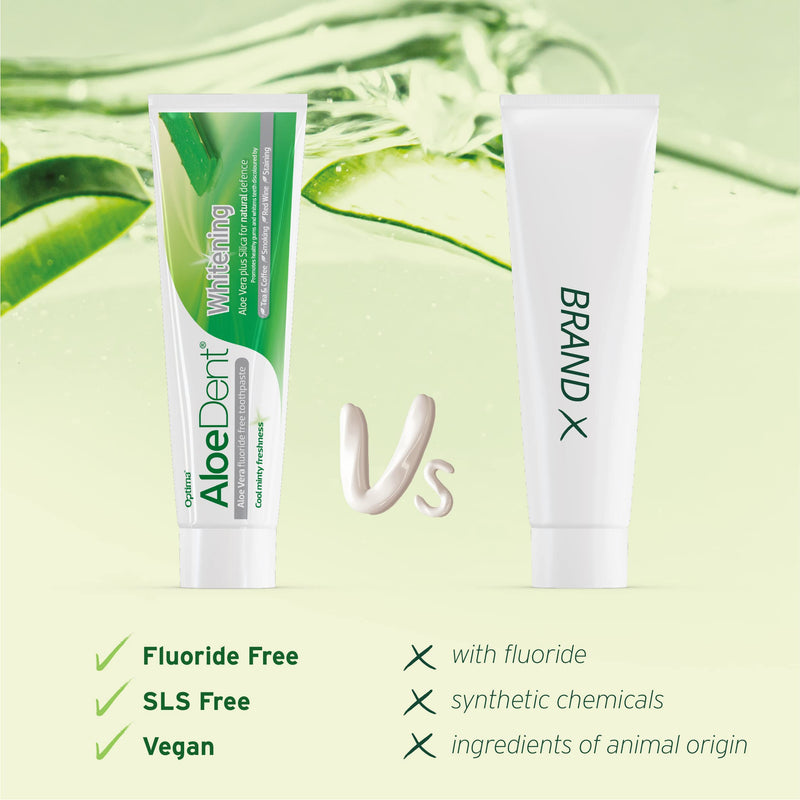 [Australia] - Aloe Dent Whitening Aloe Vera Toothpaste Fluoride Free, Natural Action, Vegan, Cruelty Free , SLS Free, Naturally White, Healthy Gums , 100 ml 100 ml (Pack of 1) 