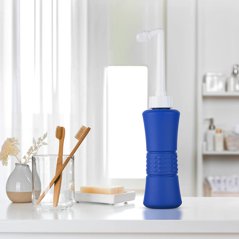 [Australia] - laphang Portable Bidet 500ml Blue Peri Bottle with Waterproof Pouch and Cap – PP + TPR, Leak Proof & Scratch Resistant –Perineal bottle for Postpartum Hemorrhoids Healing, Maternity Kit Essentials 