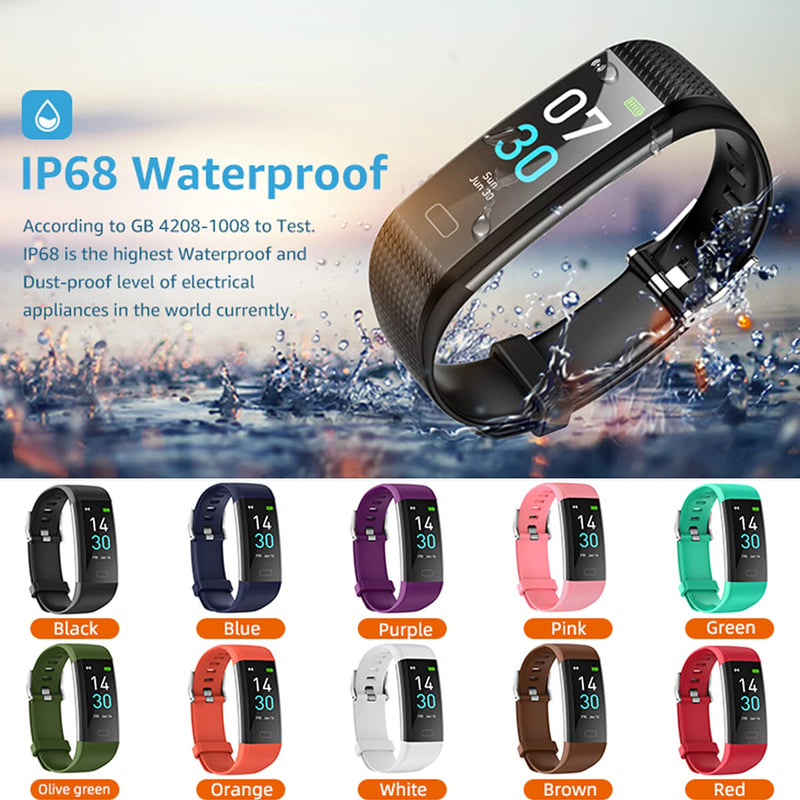 [Australia] - weijie 2021 Fitness Tracker with Body Temperature Blood Oxygen Heart Rate Blood Pressure Sleep Health Monitor 16 Sports Modes IP68 Waterproof Activity Tracker Calorie Counter Watch for Women Men Kids Purple 