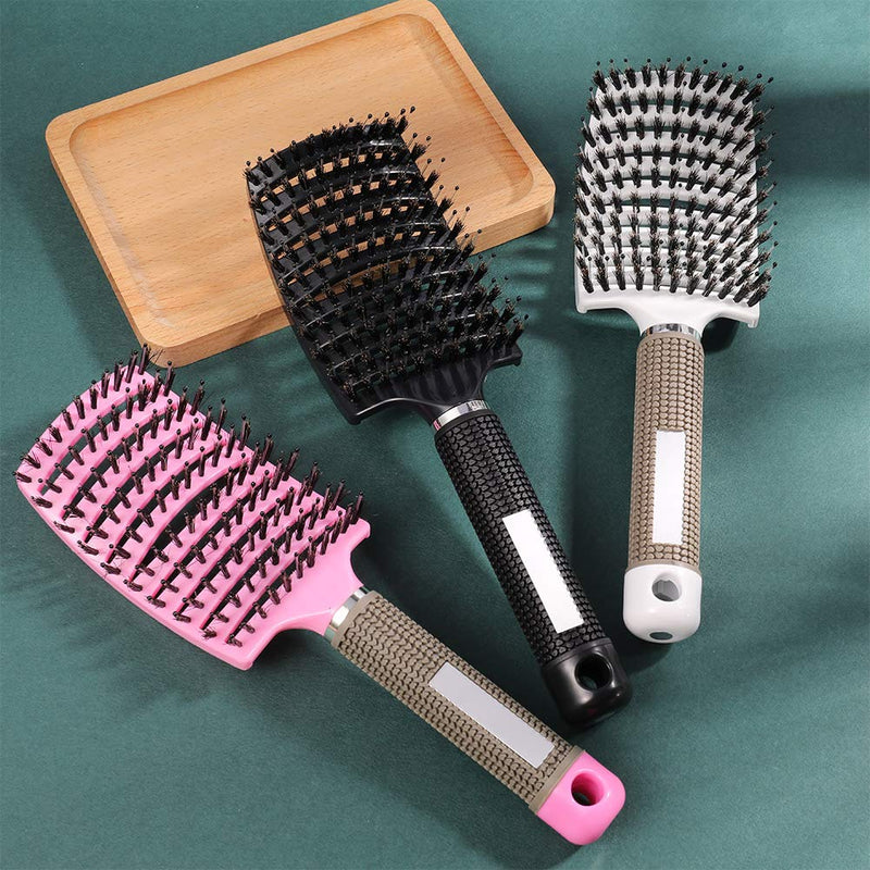 [Australia] - umorismo 3 Pack Hair Brush Vented Curved Brush Detangling Brush Hair Detangler Brush Styling Brush for Natural, Curly, Straight, Wet or Dry Hair 