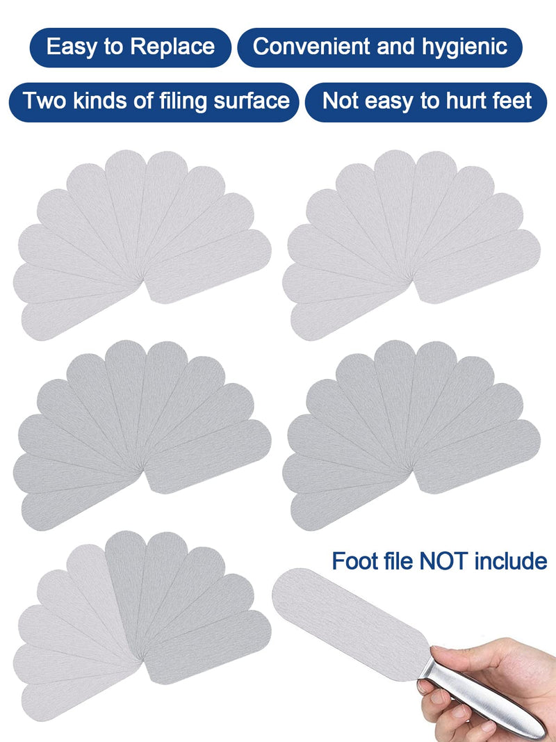 [Australia] - EBANKU 50 PCS Foot Files Reusable Stainless Steel Foot File Callus Remover Professional Abrasive Feet Rasp Foot Refill Pads Pedicure Sandpapers Replacement (Gray) 