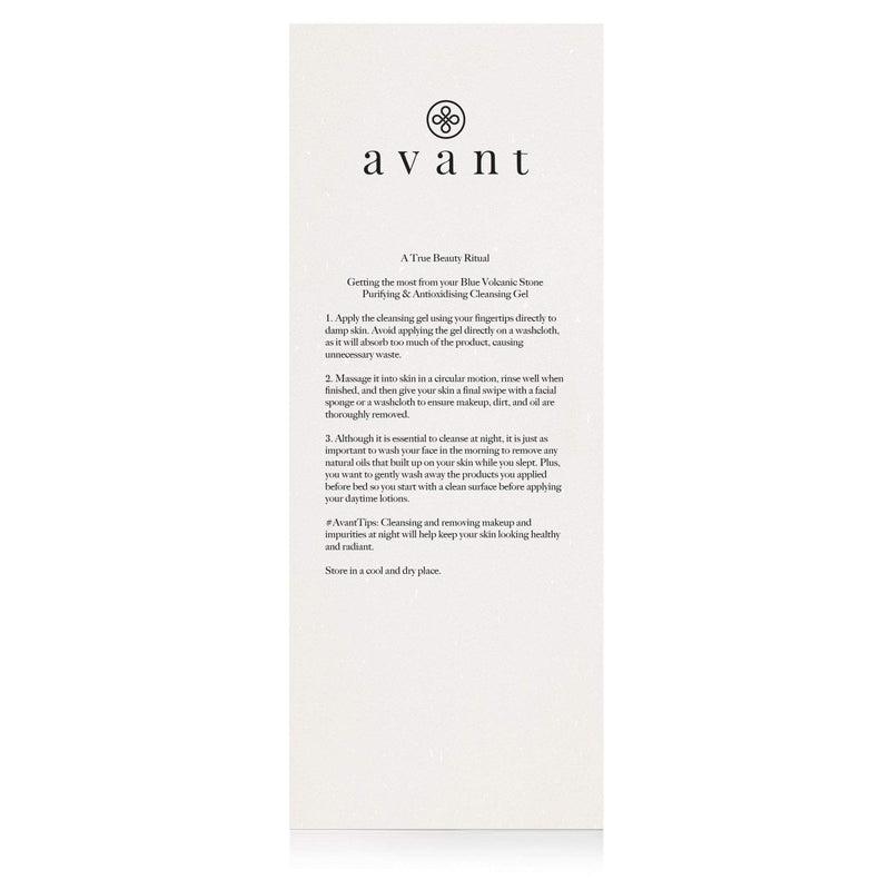 [Australia] - Avant | Purifying Cleanser Gel | Contributes to Smooth Skin, Protect Against Free Radicals & Works Against Hyperpigmentation | Blue Volcanic Stone Purifying Antioxydising Cleansing Gel | 1x 100ml 
