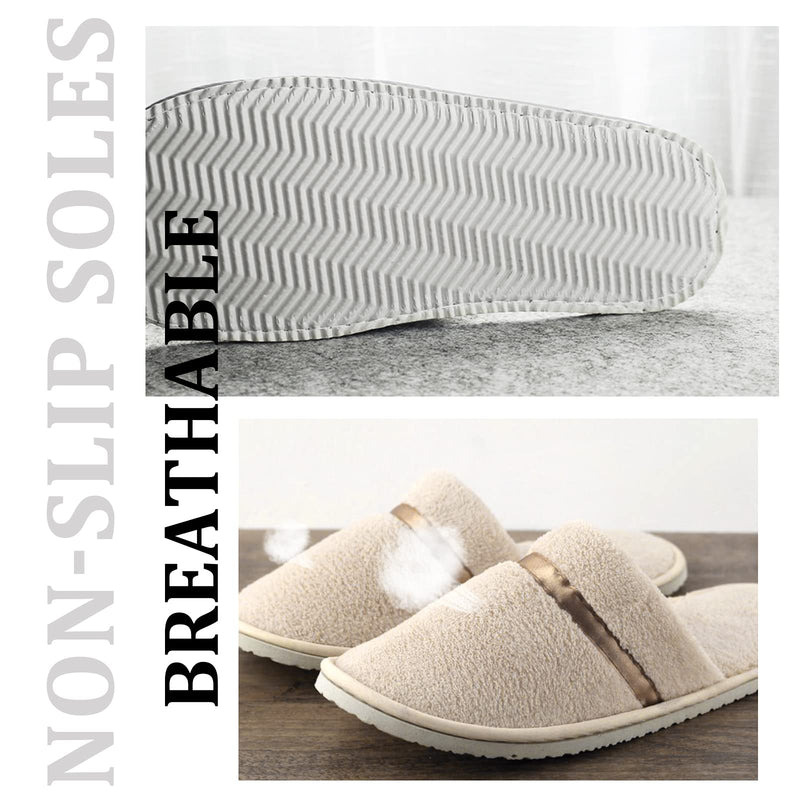 [Australia] - Spa Hotel Slippers ,Coral Velvet Hotel Slippers Golden Gray Slippers Reusable Home Slippers Fit for Guests Bathroom Travel Home Indoor 
