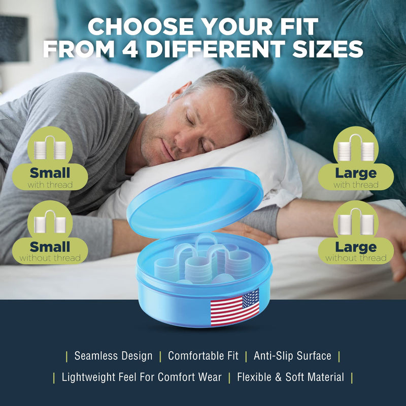 [Australia] - Zircon Set of 4 Nose Vents to Ease Breathing - Anti Snoring - No Side Effects - Advanced Design - Reusable - Includes Travel Case 
