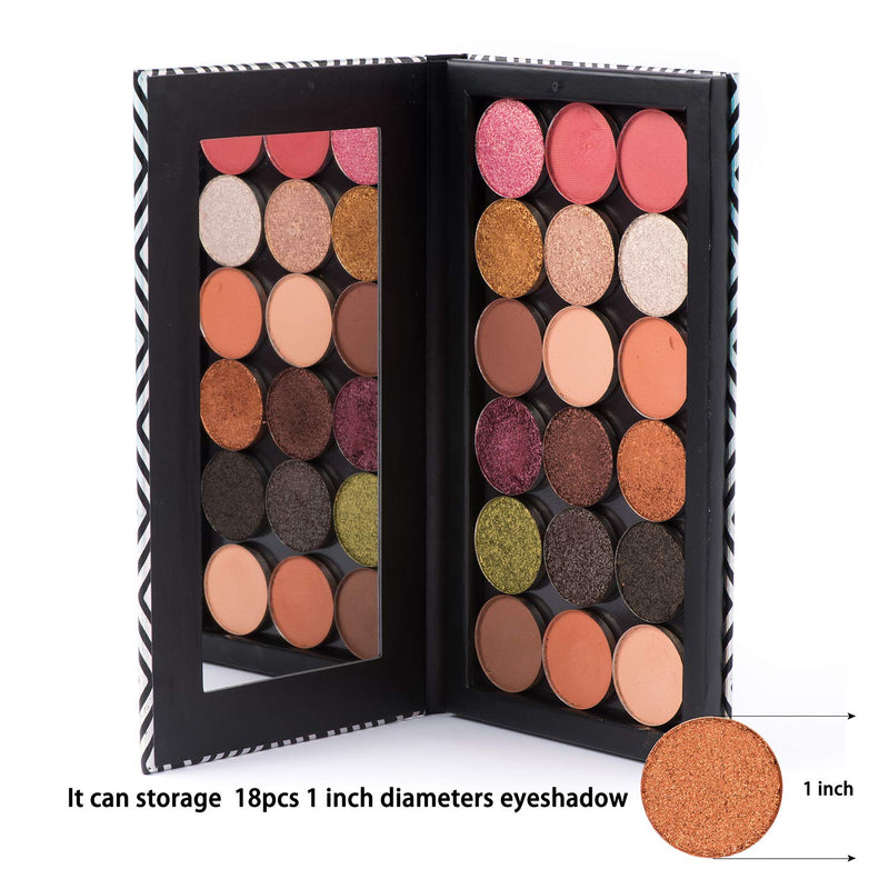 [Australia] - Allwon Magnetic Palette Black Empty Makeup Palette with Mirror and 20Pcs Adhesive Empty Palette Metal Stickers for Eyeshadow Lipstick Blush Powder 