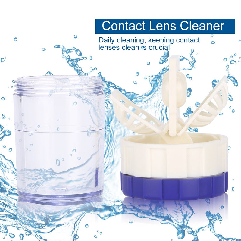 [Australia] - Sclera Contact Lens Case, Plastic Contact Lens Cleaning Lenses Case Barrel Shaped Contact Lens Cleaning Container Fashion Manually Cleaner Washer for Everyday Use 