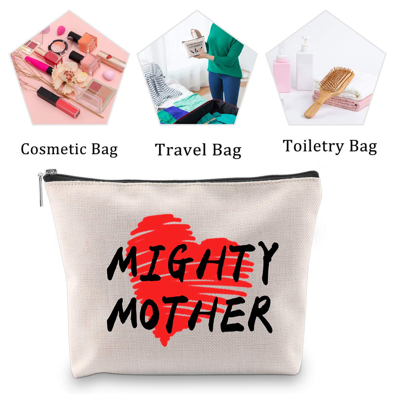 [Australia] - MBMSO Mighty Mother Makeup Bag Mom Cosmetic Bag Travel Makeup Pouch Inspirational Gifts for Mom (Makeup Bag) 