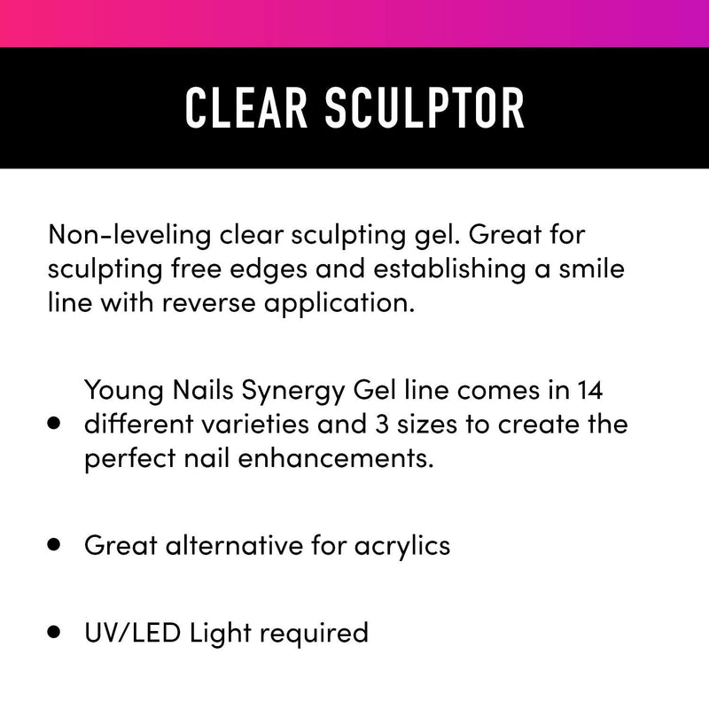 [Australia] - YOUNG NAILS Frosted Sculptor Gel 0.52 Ounce (Pack of 1) Clear Sculptor 