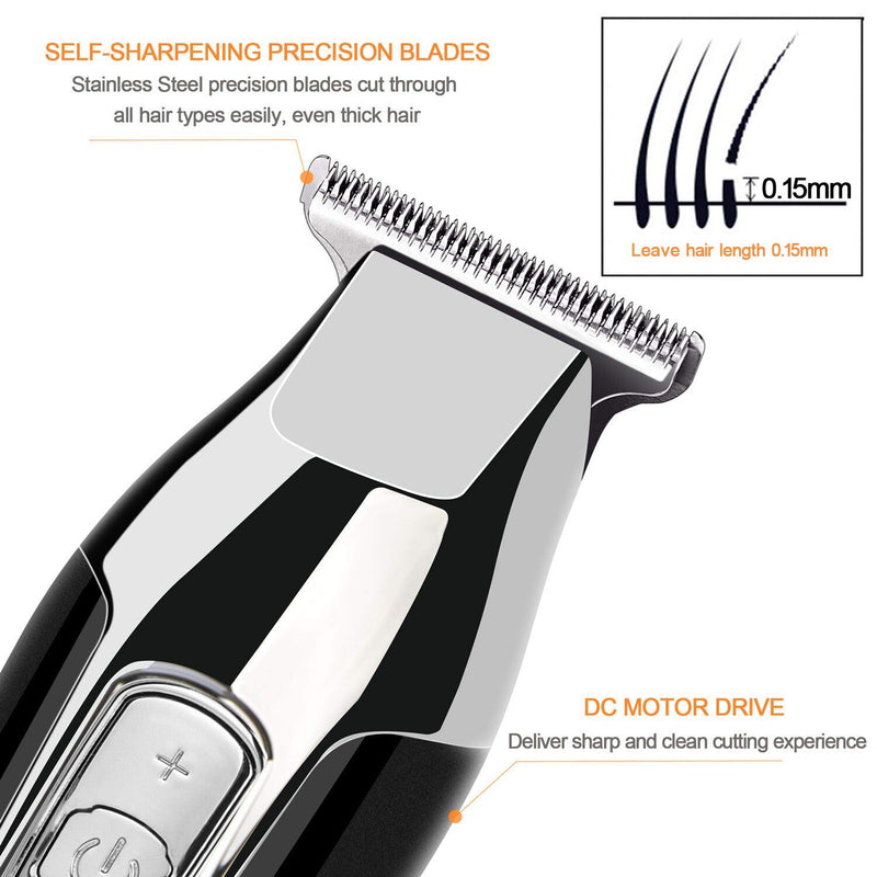 [Australia] - Trimmer for Men, RENPHO Professional Cordless Clippers Kit Electric for Barbers Hair Cutting, Hair and Beard T-blade Trimmer for Home, 4-Speed Motor, Precise Length Settings, Lightweight 