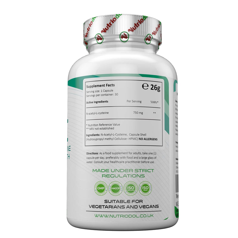 [Australia] - NAC Supplement 750mg | Vegan Capsules | N-Acetyl-Cysteine Amino Acid - High Bioavailability - Providing Non Toxic Stable Form of L-Cysteine - EU Made to ISO and GMP Standards (30) 30 Count (Pack of 1) 
