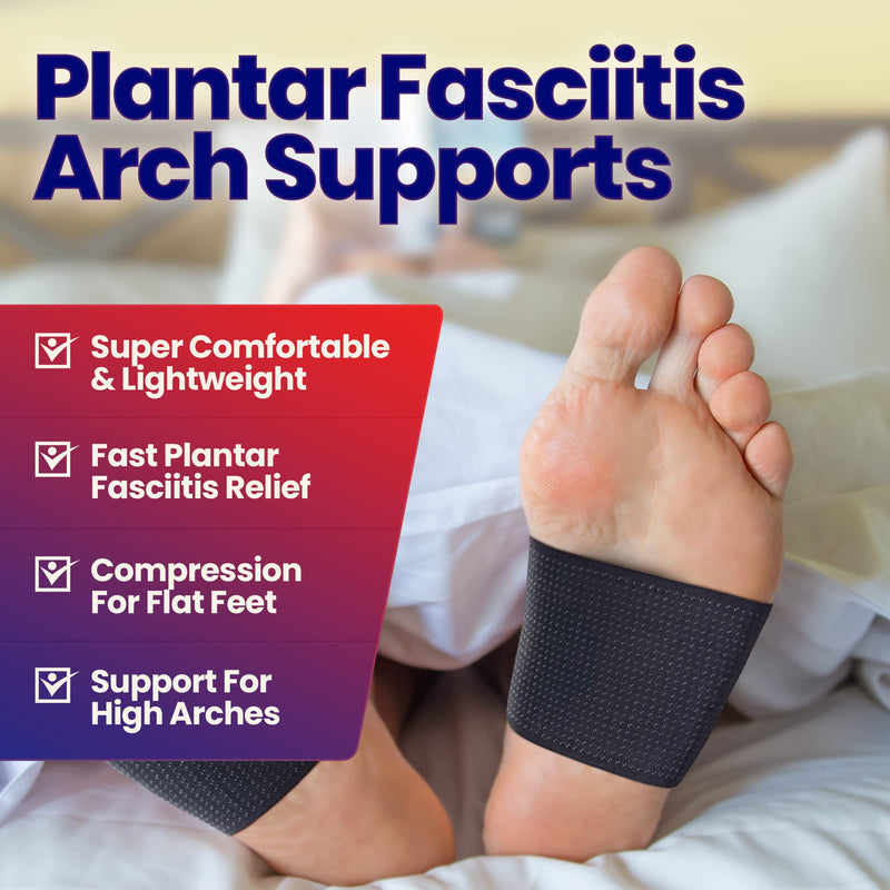 [Australia] - Plantar Fasciitis Arch Supports - Compression Sleeves Foot Brace For Heel Pain, Bone Spurs, Flat Feet, High Arches Copper Infused Plantar Fasciitis Relief Bands Women Men Under or Over Socks Fits Most Copper Arch Support - Black 