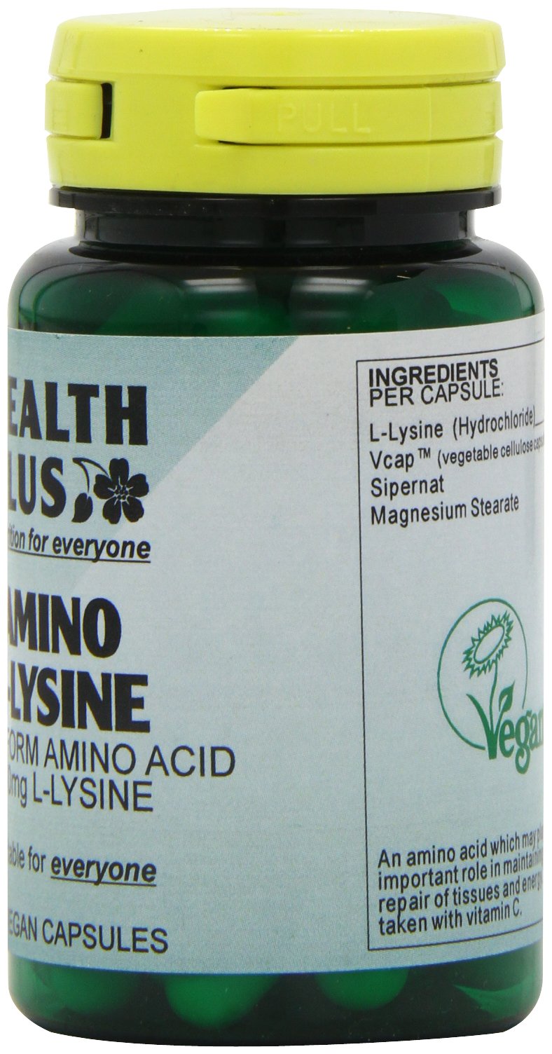 [Australia] - Health Plus Amino L-Lysine HCL 500mg Amino Acid Supplement - 60 Capsules 