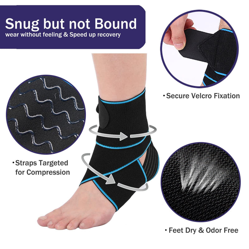 [Australia] - Ankle Compression Support, Adjustable Ankle Protection Sleeve Straps, Achilles Tendon Brace Bandage for Ligament Damage, Sprained Weak Ankles, Men and Women,Running 