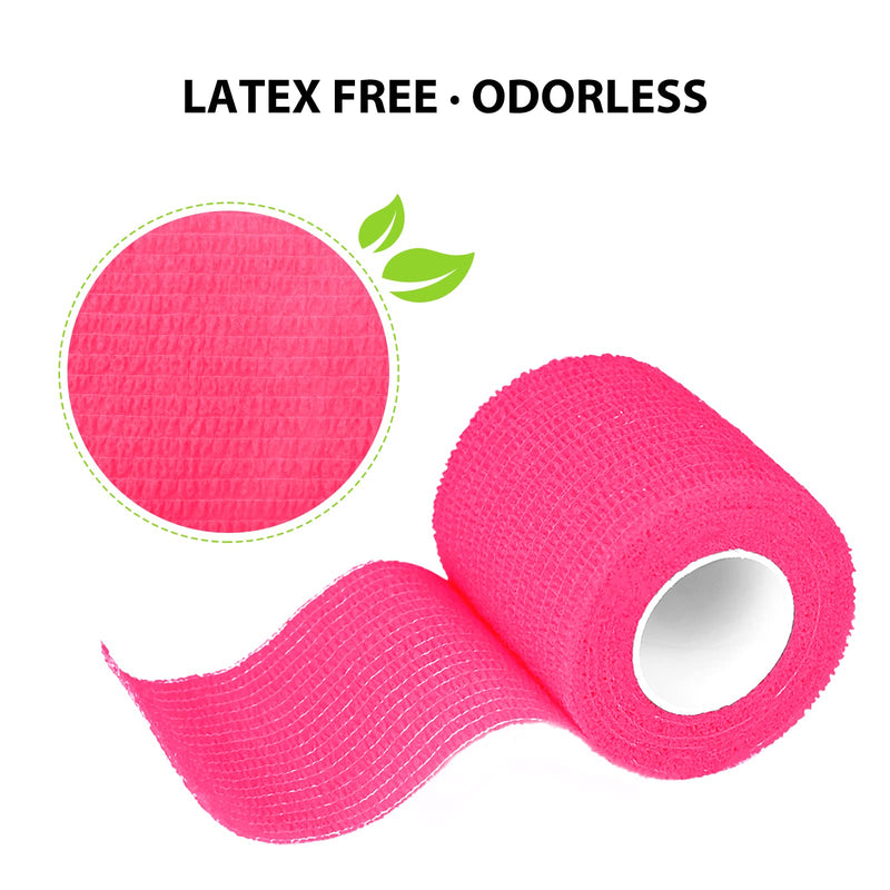 [Australia] - FriCARE Nonwoven Self-Adhesive Bandage, Self-Adherent Cohesive First Aid Medical Wrap, Elastic Athletic/Vet Tape for Wrist 2 Inches Wide 2 Inch x 5 Yards Pink 