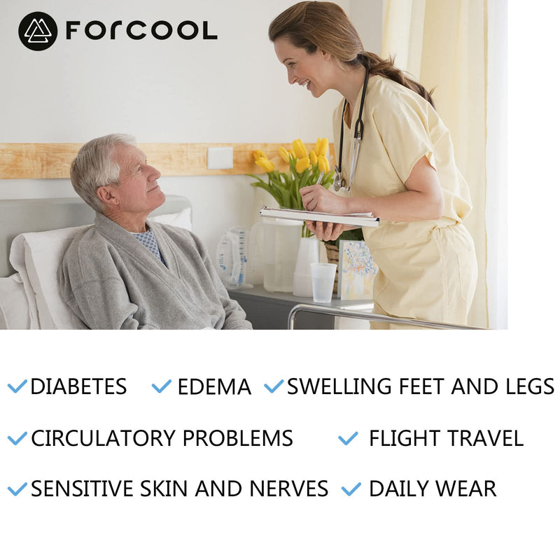 [Australia] - Forcool Non Binding Loose Top Seamless Ankle Low Cut Cotton Diabetic Socks for Men and Women, M/L/XL, 3/6 Pairs 6 Black&gray&white X-Large 