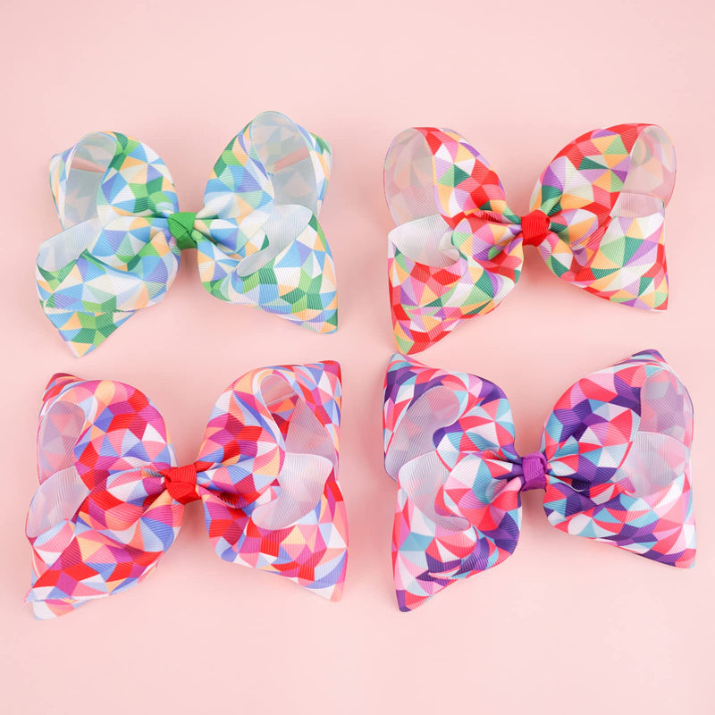 [Australia] - JOYOYO 20 Pcs Big Hair Bows for Girls Rainbow Bows Girls Large Hair Bows 6 Inch Bows Craft Ribbon Bows, Unicorn Hair Bows Toddler Girls Big Hair Bow Clips 