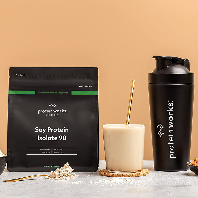 [Australia] - Soy Protein 90 (Isolate) Protein Powder | 100% Plant-Based | Low Fat | No Added Sugar | Gluten-Free | Protein Works | Chocolate Silk | 500 g 