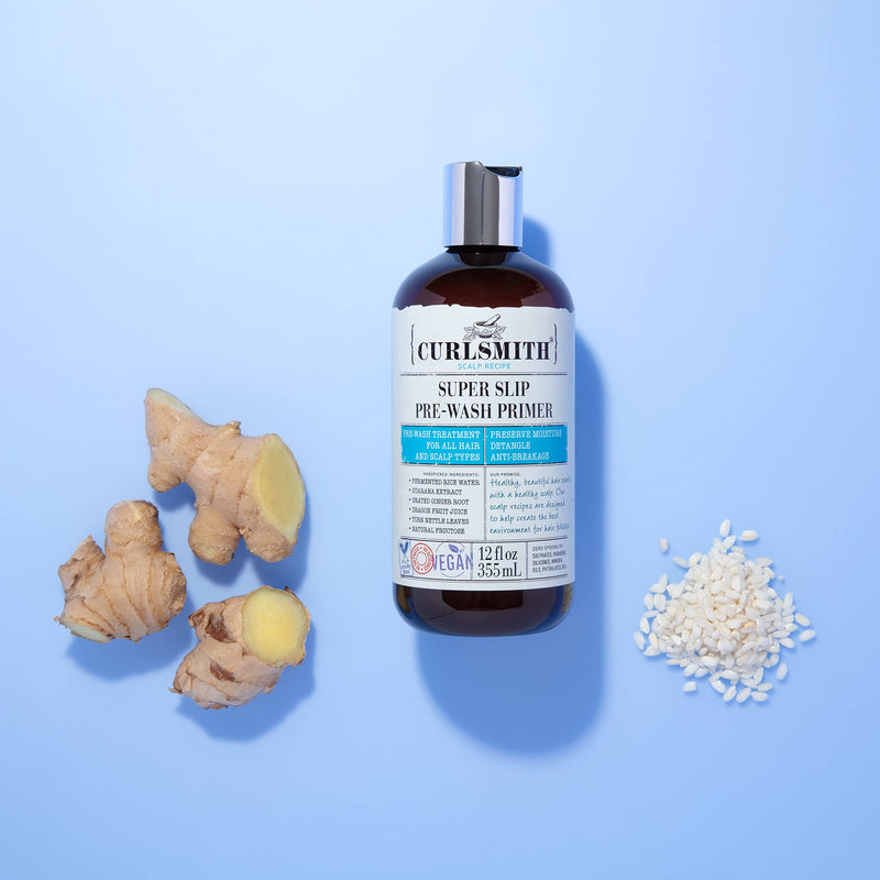 [Australia] - Curlsmith - Super Slip Pre-Wash Primer - Vegan Scalp Stimulating Treatment, Protecting and Moisturising (355ml/12 fl oz) 