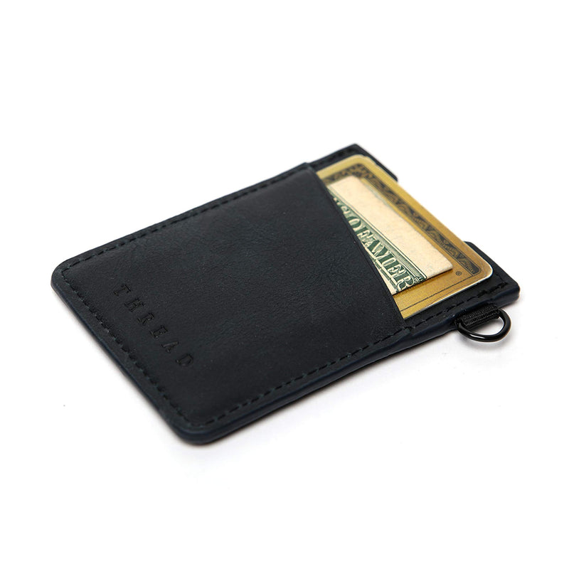 [Australia] - Thread Wallets - Slim Minimalist Wallet - Vertical Card Holder (Black) Black 