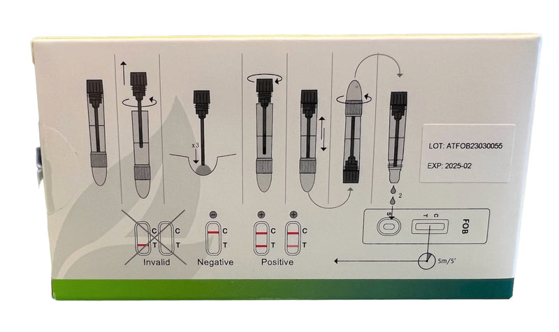 [Australia] - FOB Bowel Test, 1 Test Pack, Colon Faecal Screening Test Kit, Occult Blood in Stools Home Testing, Ulcers, Polyps, Colitis, Cancer Screen 